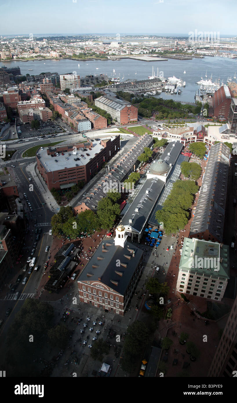 Arial view of Faneuil Hall Marketplace Stock Photo