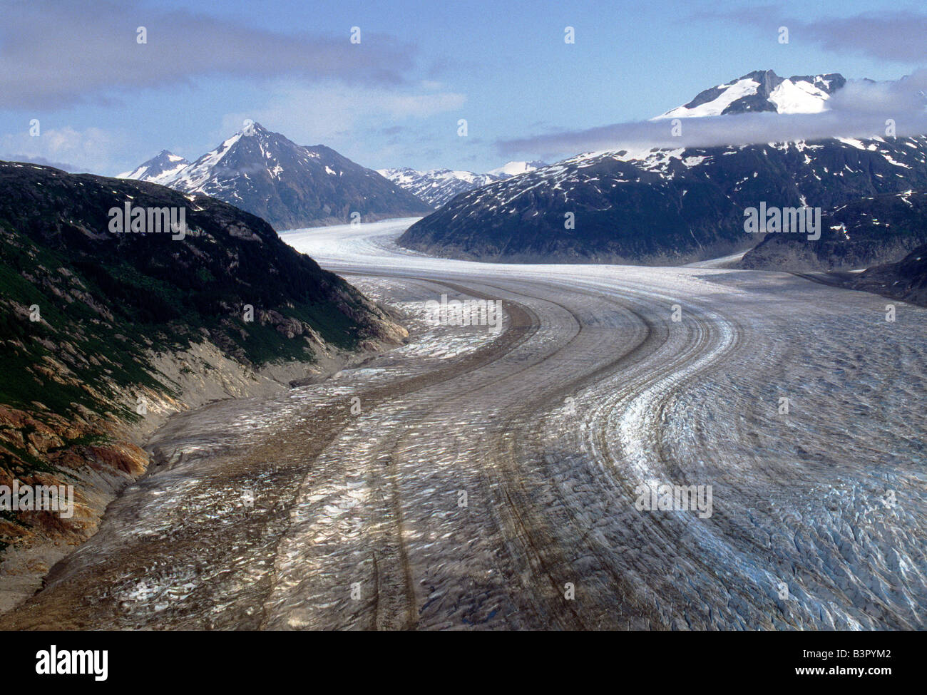 AERIAL VIEW OF THE MEADE GLACIER, CHILKAT RANGE OF MOUNTAINS, ALASKA, USA Stock Photo Alamy