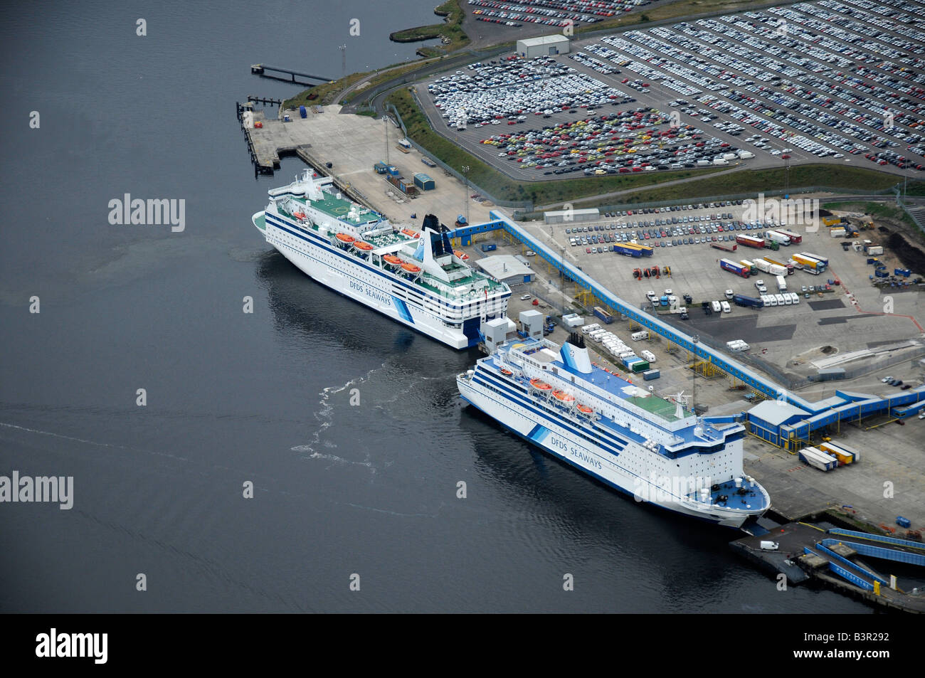 North Sea Ferries, berthed on the river Tyne, Newcastle Upon Tyne, North East England Stock