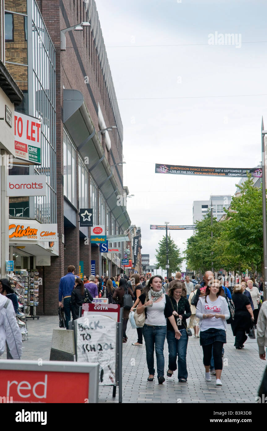 Sauchiehall Street, main shopping street, Glasgow, Scotland Stock Photo