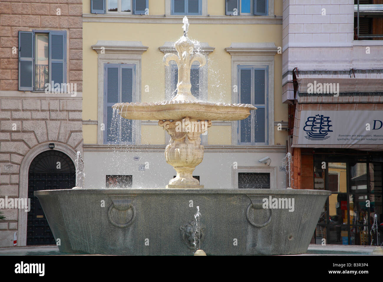 fountain in Piazza Farnese Rome city centre Stock Photo