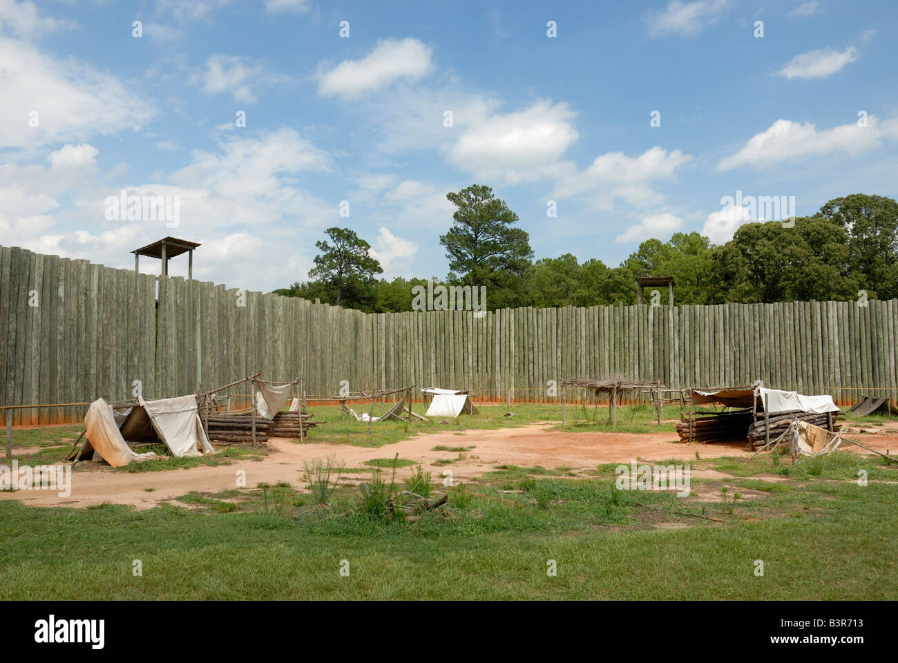 Replica of living conditions at Camp Sumter Stock Photo