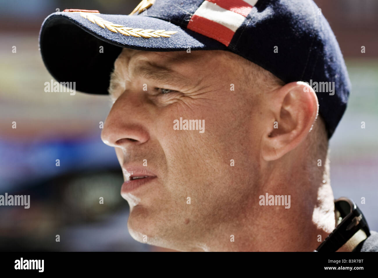 Veteran of Iraq war involved in a peace march during the Democratic Convention in Denver Colorado Stock Photo