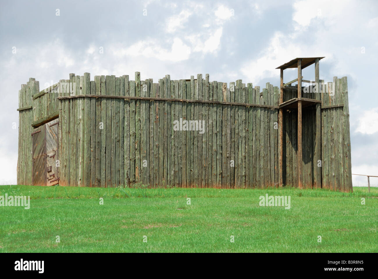 Replica of the North Gate through which newly arriving prisoners were escorted into Camp Sumter Andersonville Prison Stock Photo