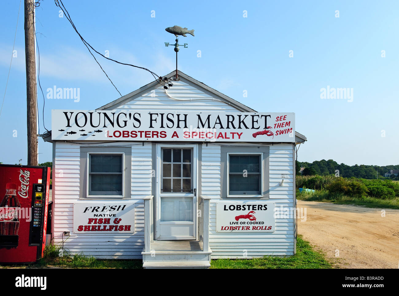 Rustic seafood and lobster market in Rock Harbor Orleans Cape Cod MA USA Stock Photo Alamy