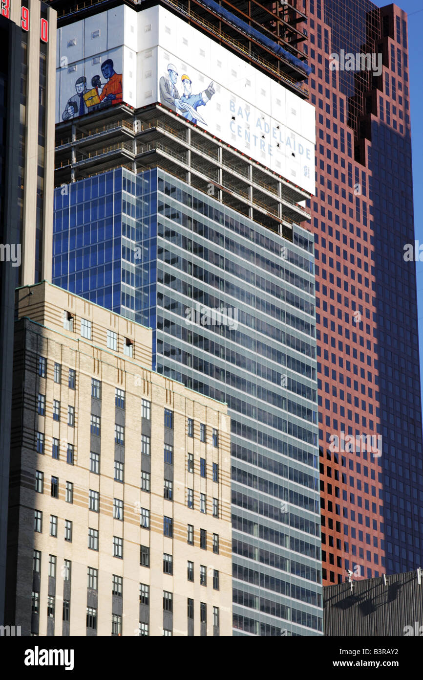 Toronto downtown buildings and new development along Bay Street Stock Photo