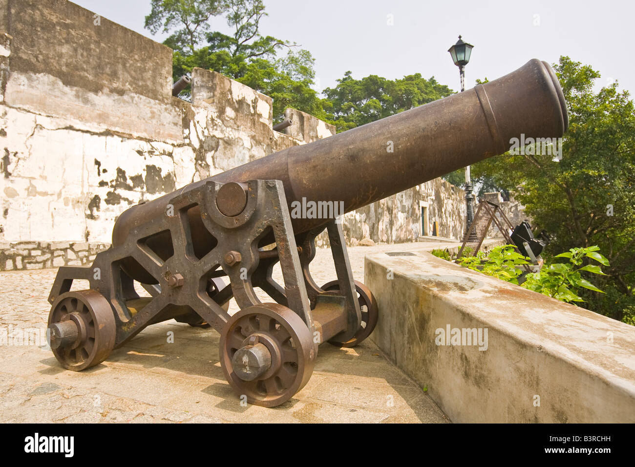 MACAU CHINA Cannon at historic Mount Fortress built by the Jesuits in