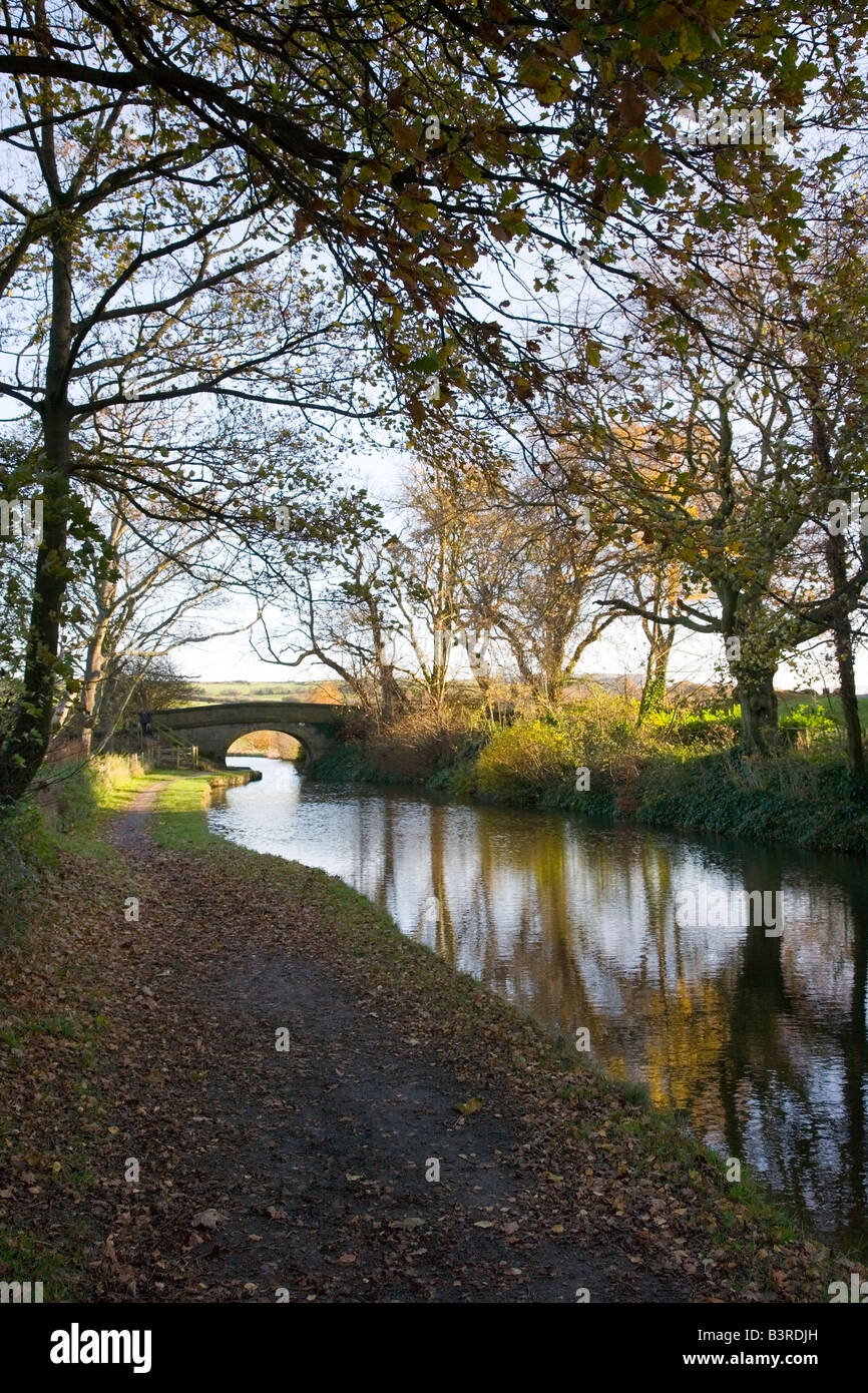A road Bridge across the Macclesfield Canal near Marple Stock Photo