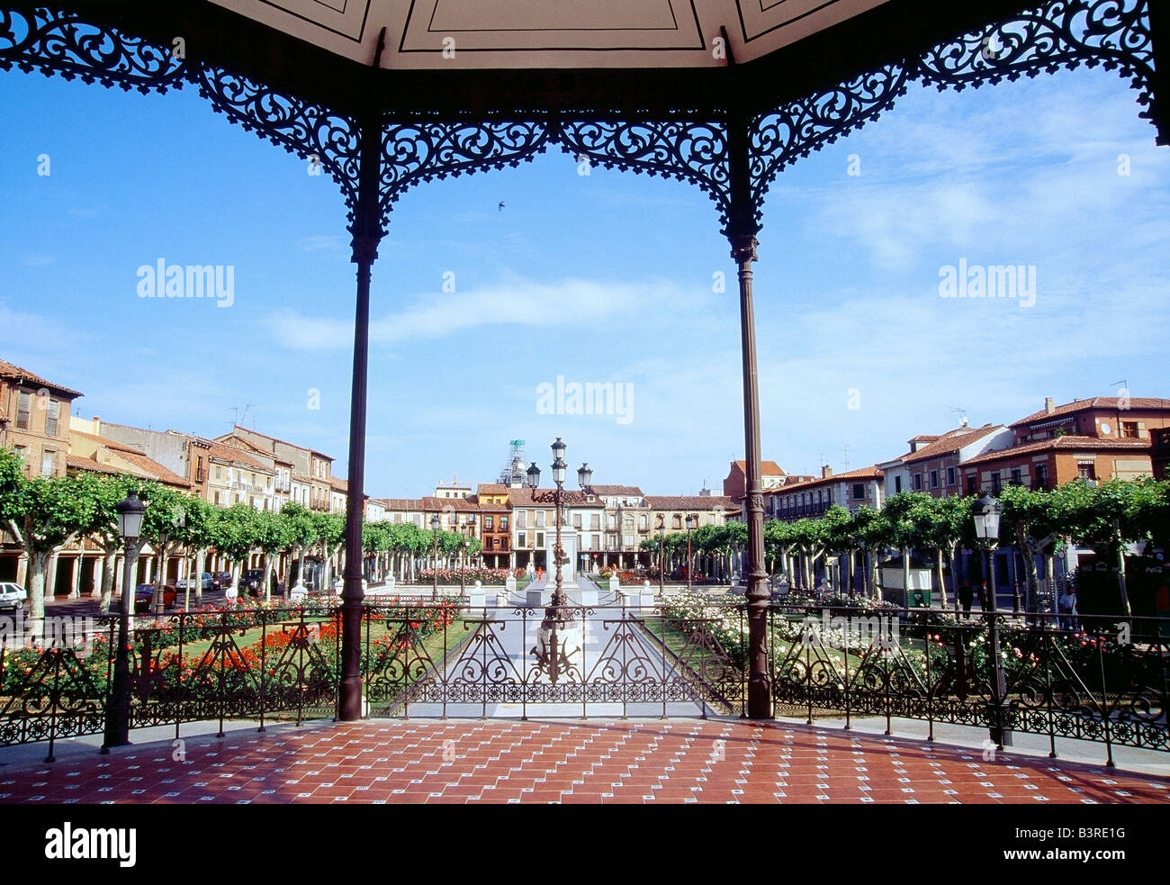 Cervantes square. Alcala de Henares. Madrid province. Spain. Stock Photo