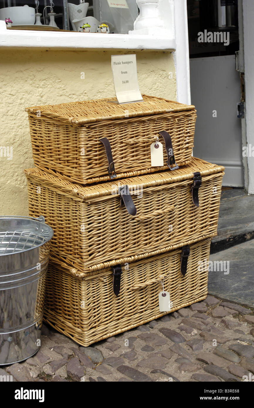 Traditional Wicker hamper baskets Stock Photo Alamy
