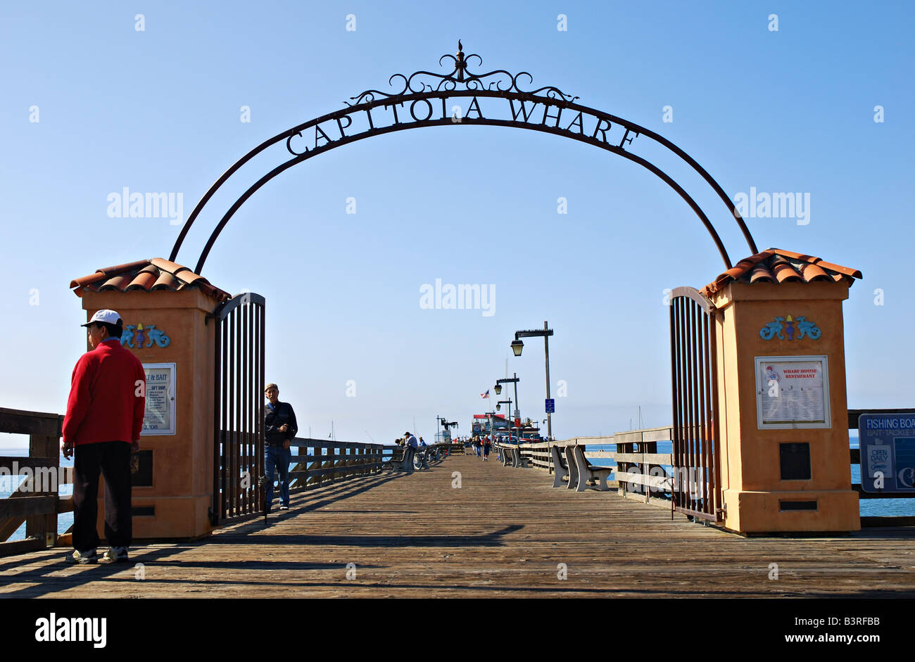 Entrance of the Capitola Wharf at Capitola California Stock Photo