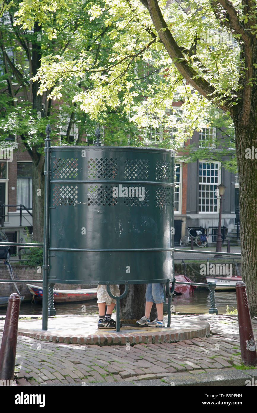 Public toilet on a canal in Amsterdam, Netherlands Stock Photo Alamy