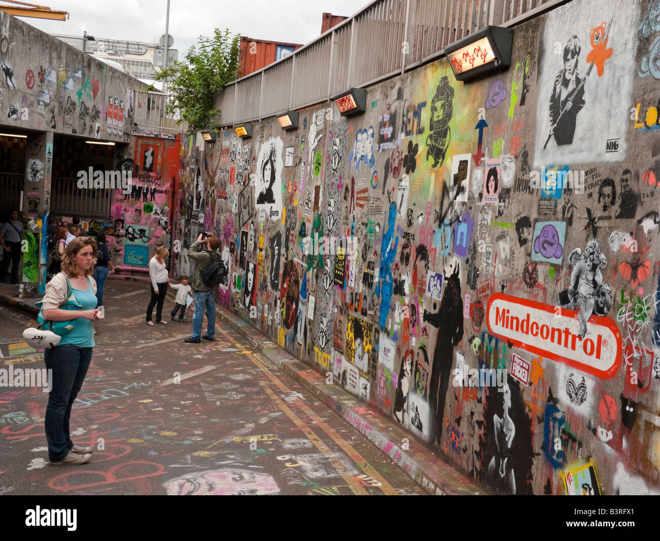Graffiti art. Leake Street, Waterloo, London. Cans Festival Stock Photo