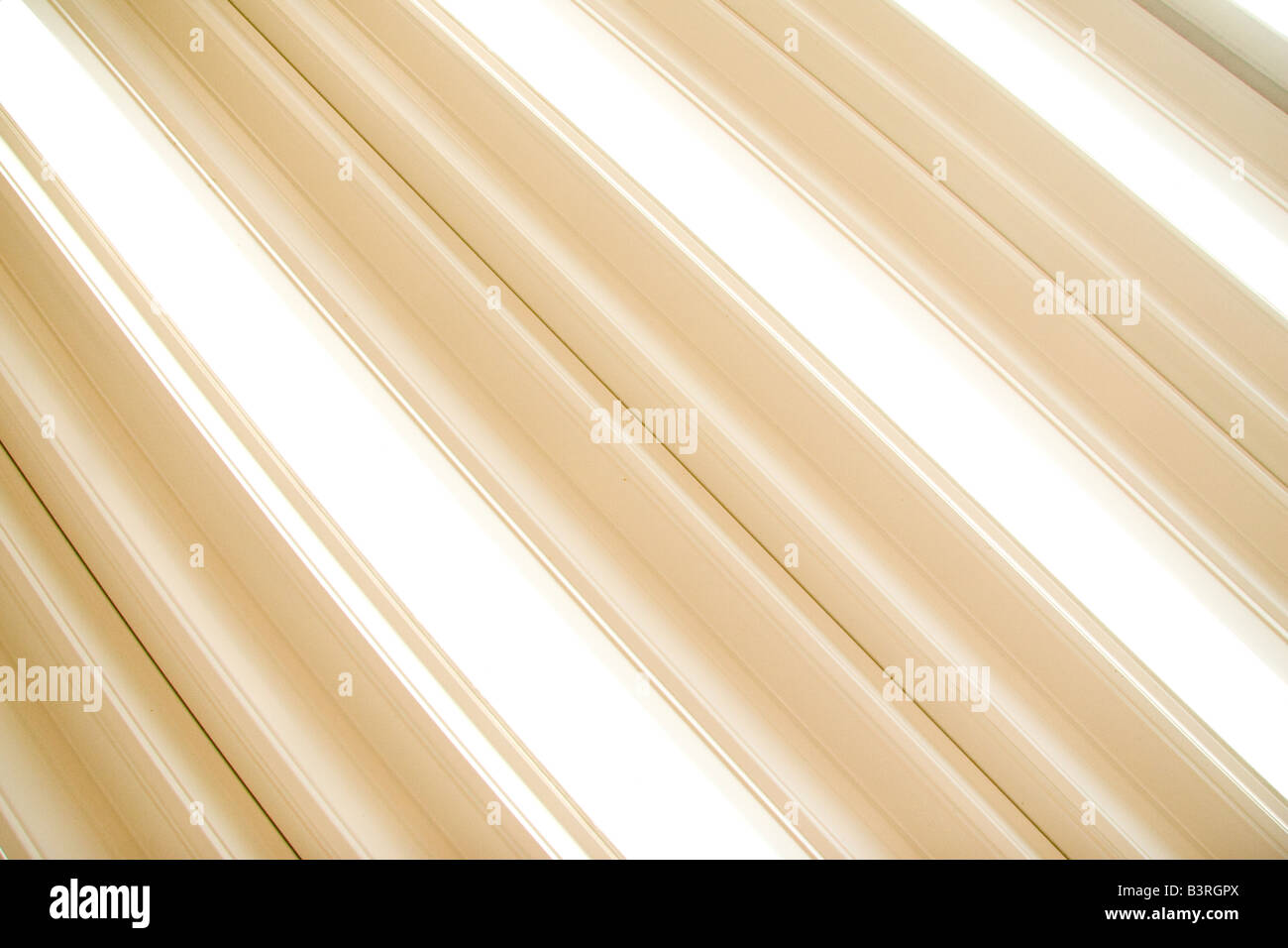 Underside of aluminum roof and diagonal lines Stock Photo