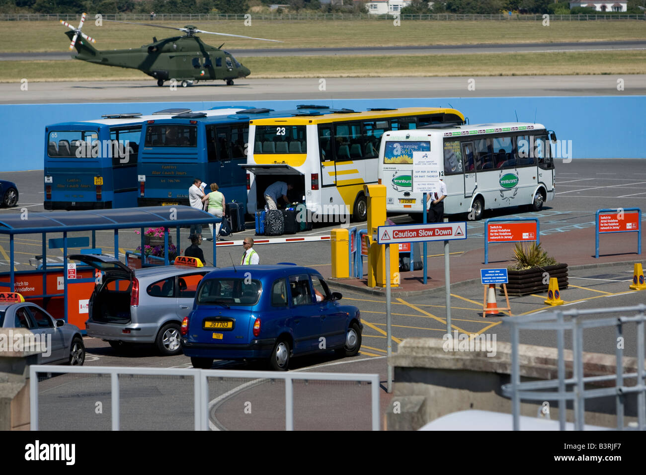 jersey airport bus park taxi helicopter 