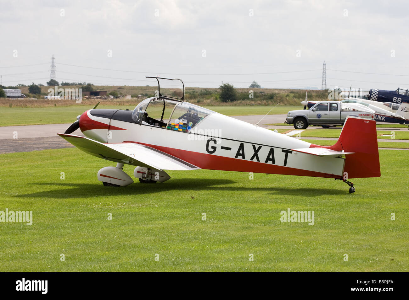 Jodel D117A G-AXAT parked at Breighton Airfield Stock Photo
