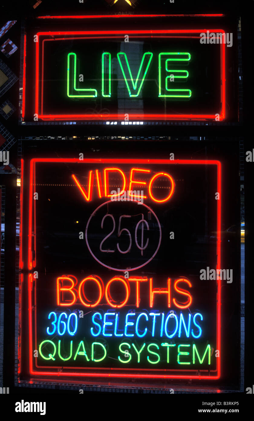 neon live sex video booths sign Stock Photo - Alamy