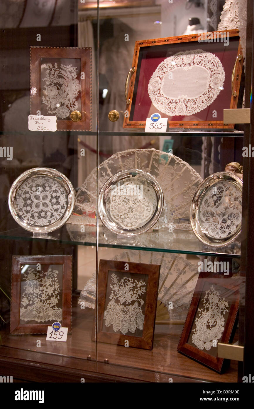 Lace Shop Brussels Belgium High Resolution Stock Photography and Images