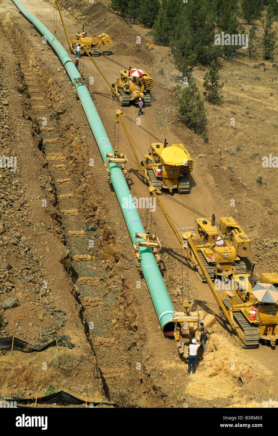 Natural Gas Pipeline construction. Stock Photo