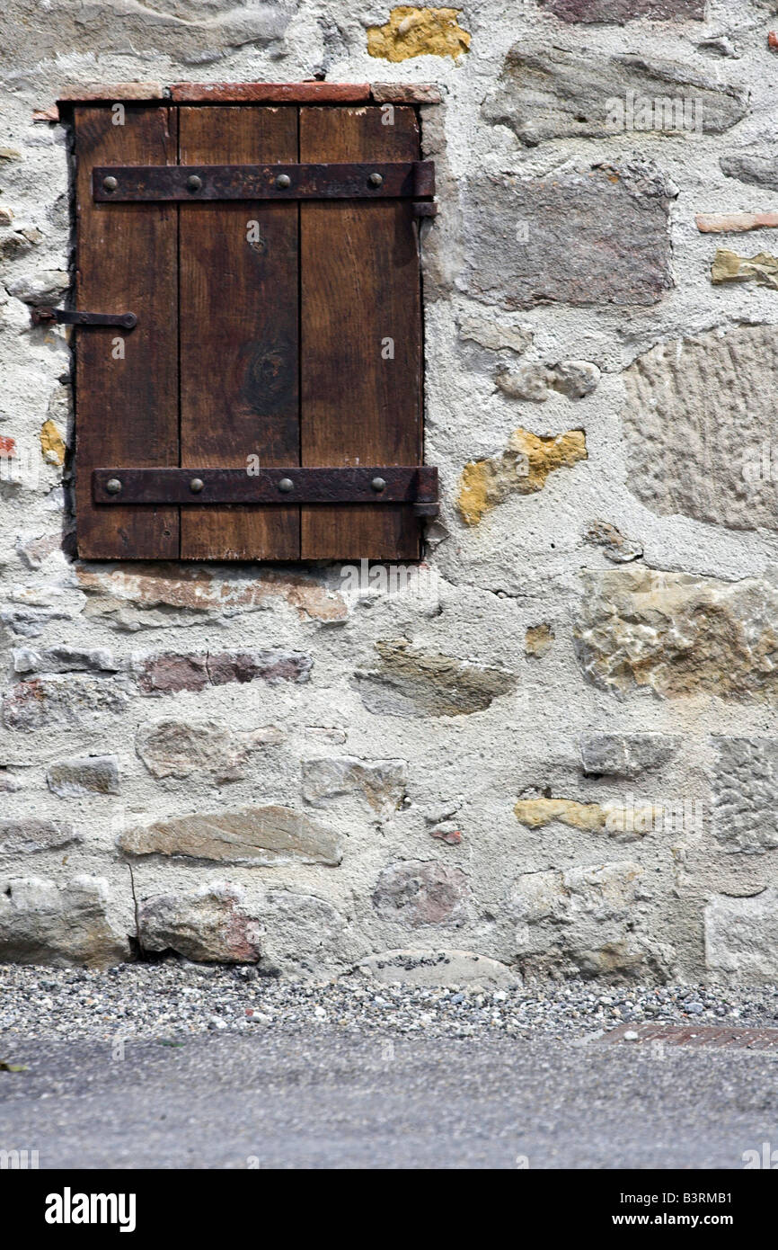 An old window shutter in Carcassone, France Stock Photo - Alamy