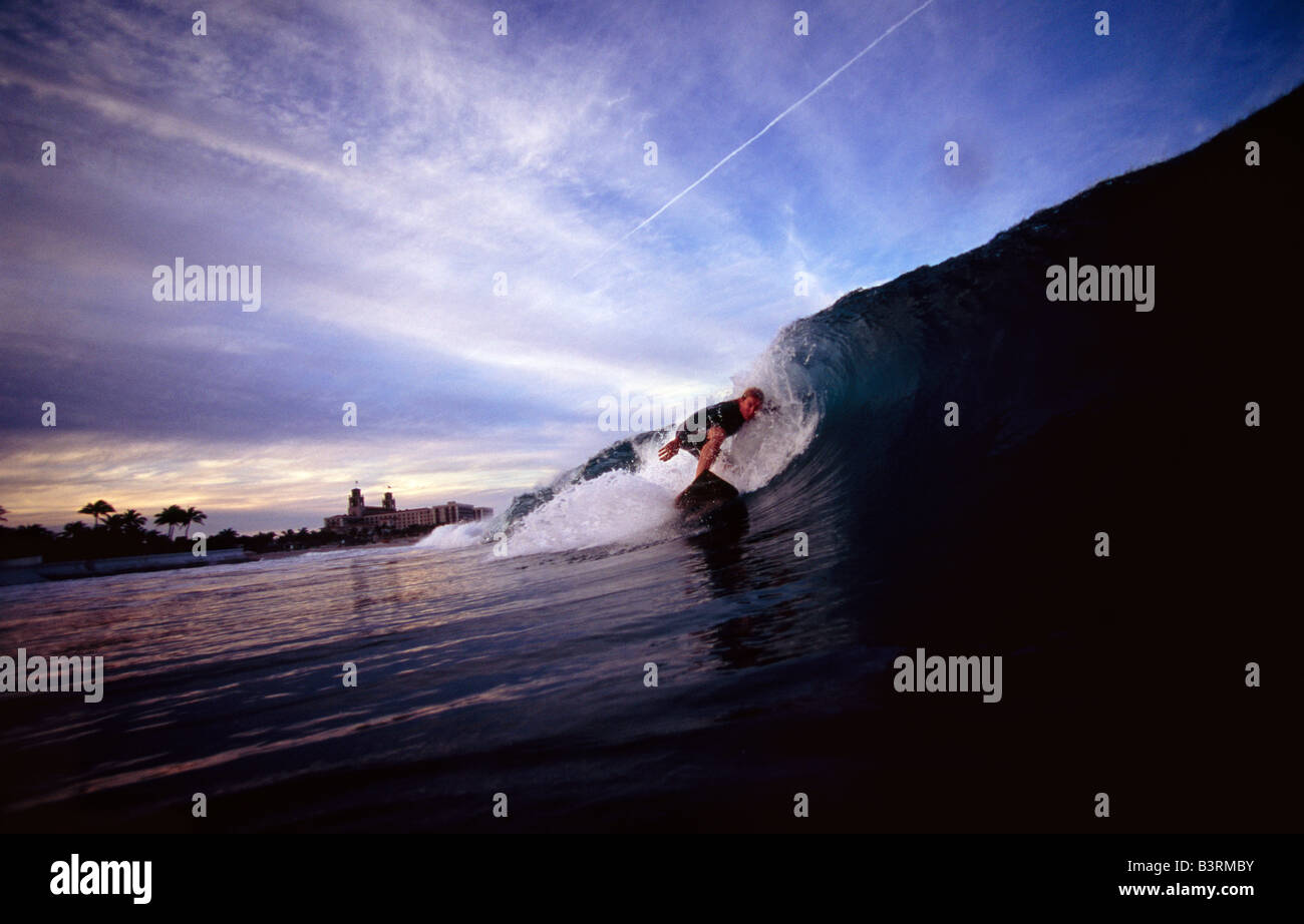 Surfing late in the afternoon off Palm Beach Florida Stock Photo Alamy