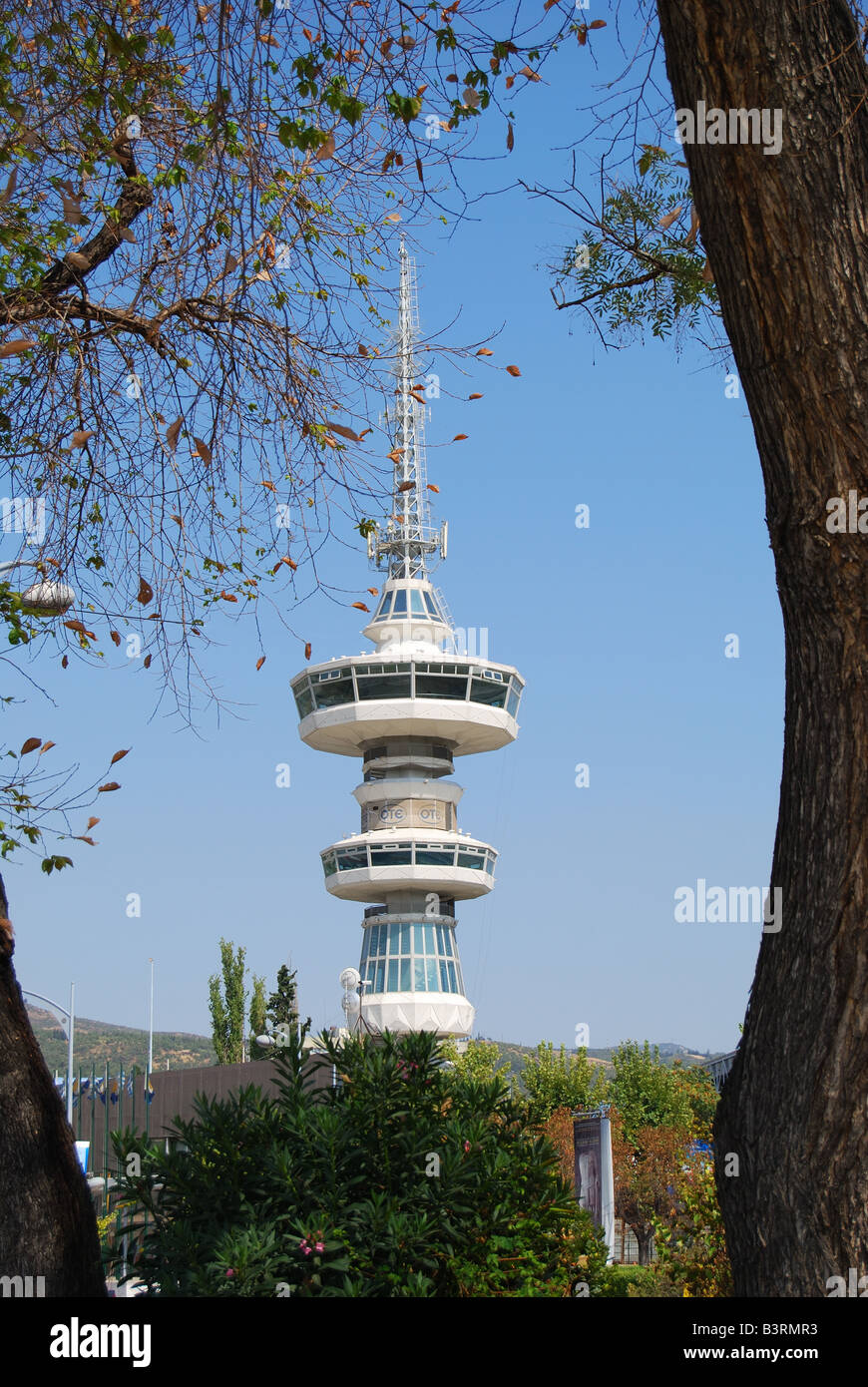Telecomunications OTE Tower, Thessaloniki, Chalkidiki, Central Macedonia, Greece Stock Photo