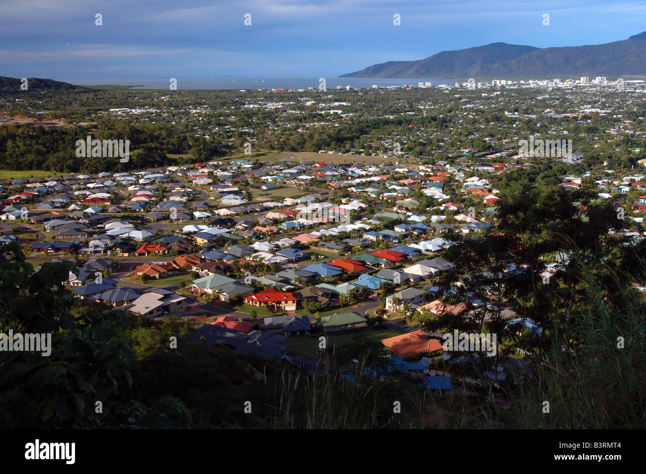 New suburbs spreading out from the coastal city of Cairns north Queensland Australia Stock Photo