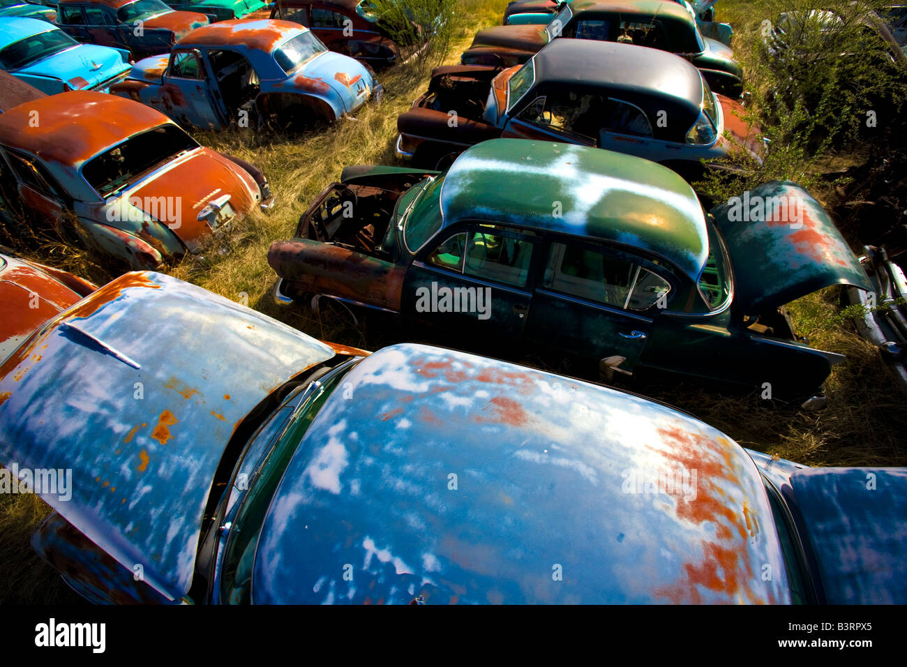 Junkyard With Wrecked Cars High Resolution Stock Photography and Images ...
