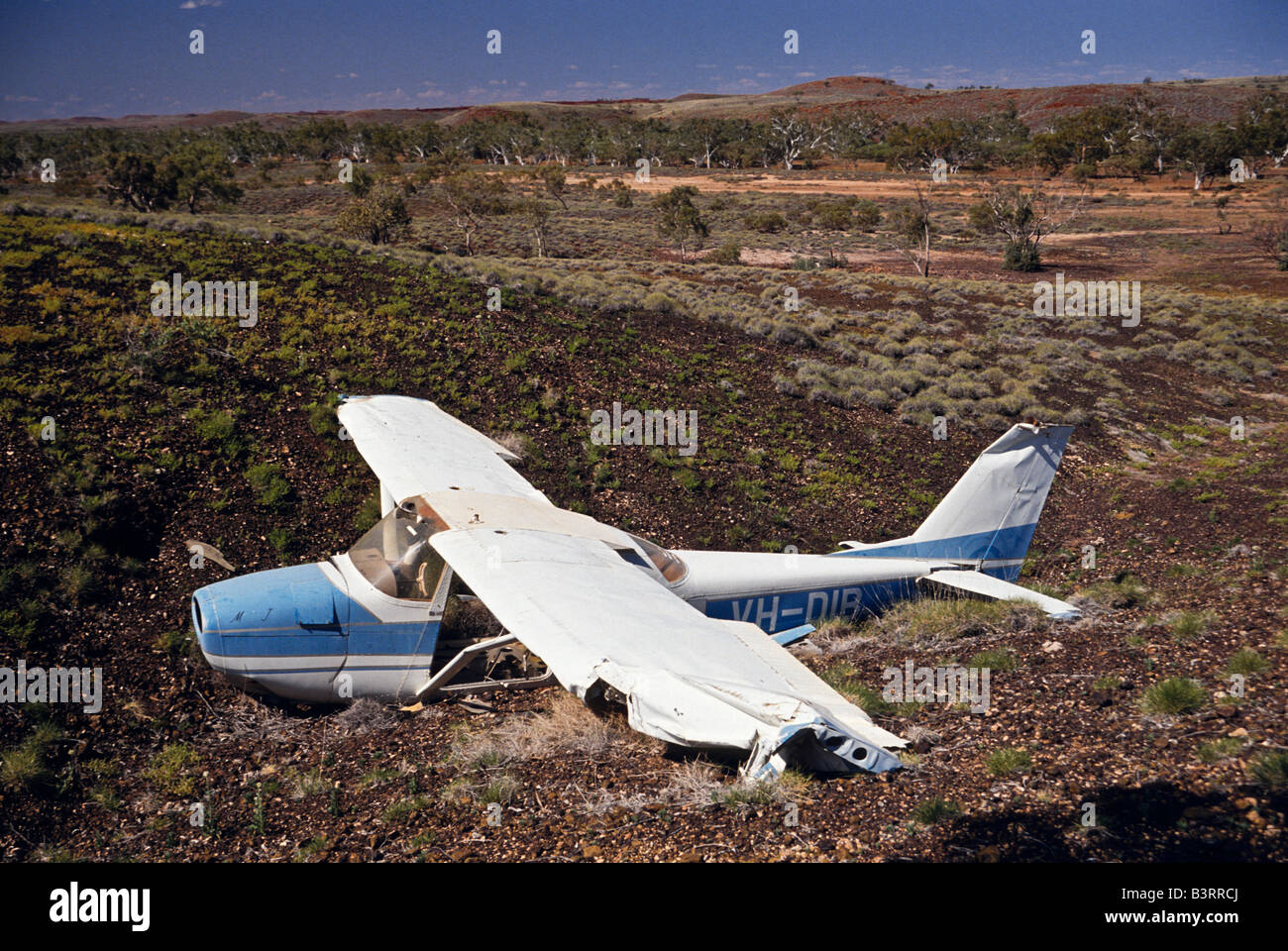 Crashed plane, outback Australia Stock Photo