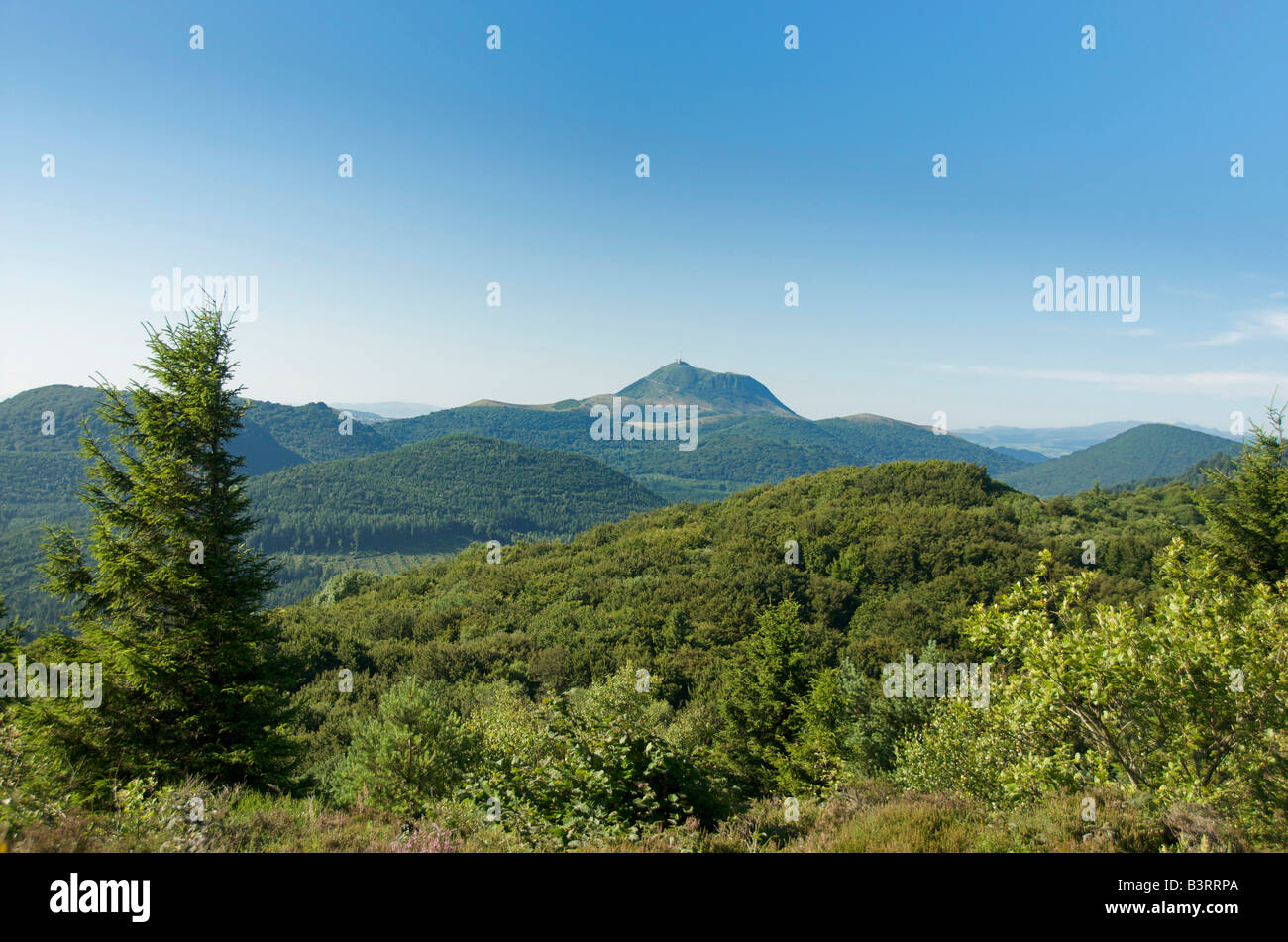 The Puy de Dome, volcano in Auvergne. France Stock Photo