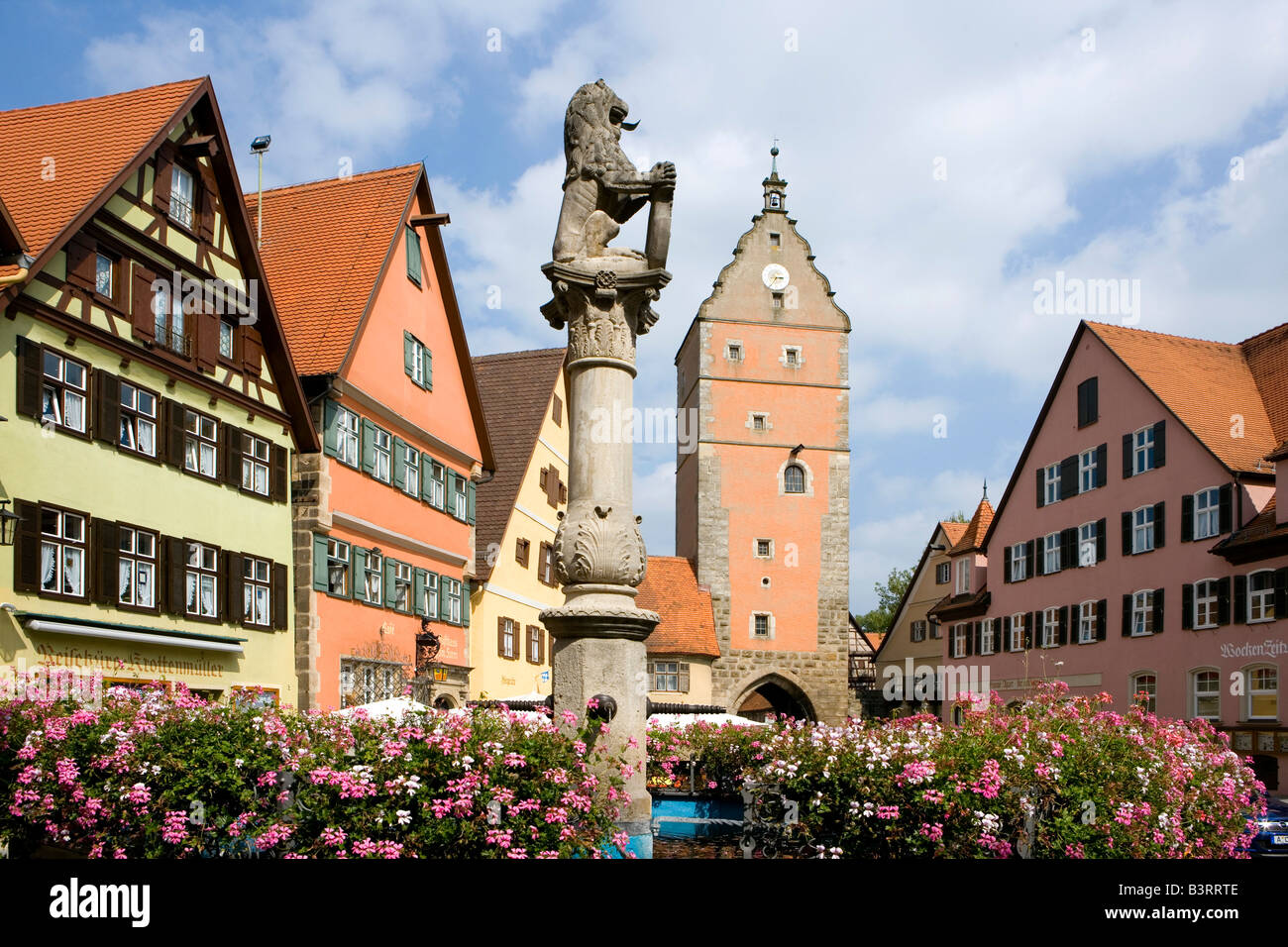Deutschland, Bayern, Dinkelsbuehl, Old town of Dinkelsbuehl, Bavaria, Germany Stock Photo
