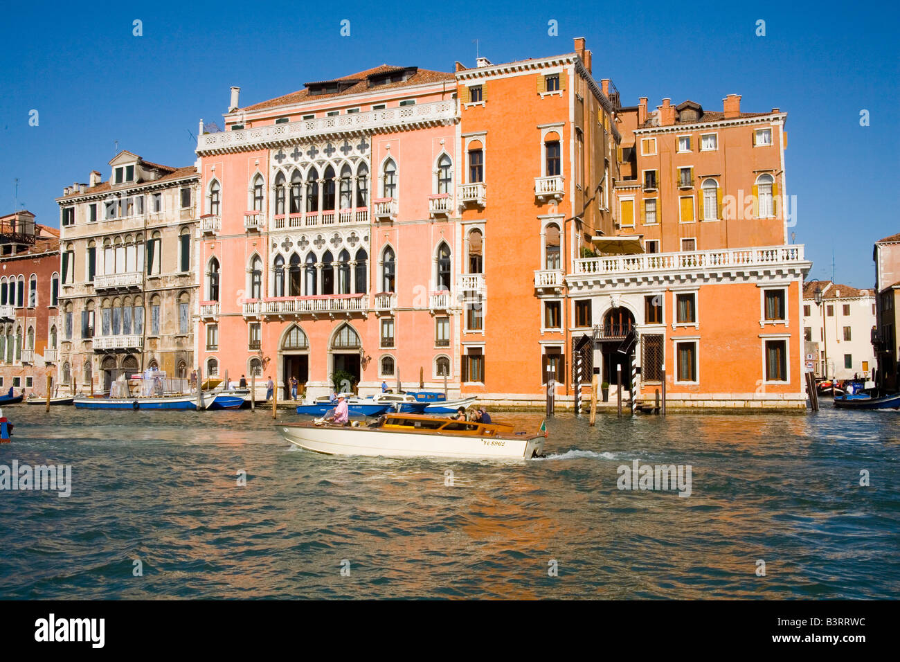 Splendid buildings on the Grand Canal in Venice Stock Photo