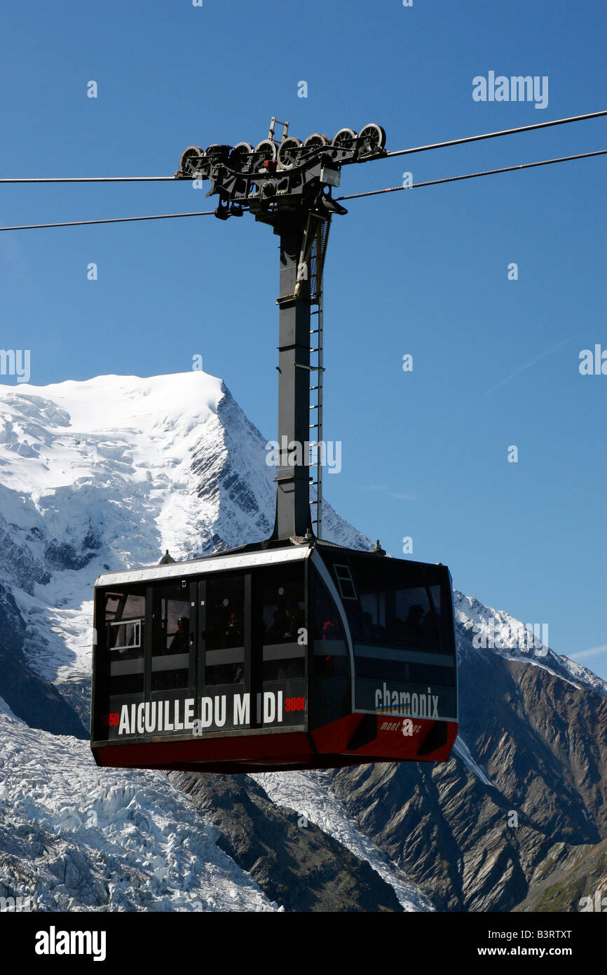 The Aiguille du Midi cable car at Chamonix Mont Blanc, the Alps, France Stock Photo Alamy