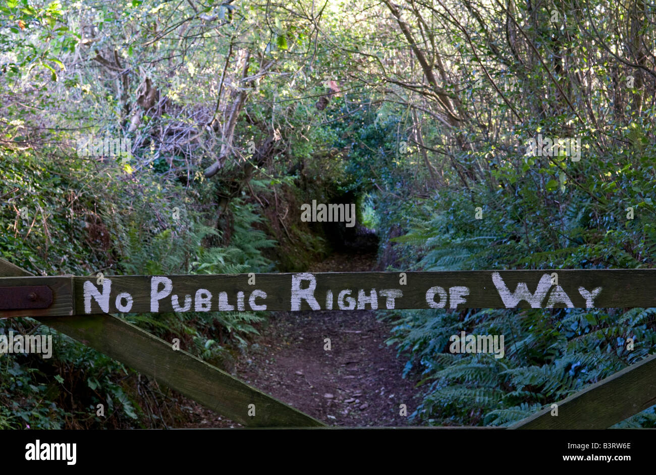 'no right of way' sign Devon England Stock Photo