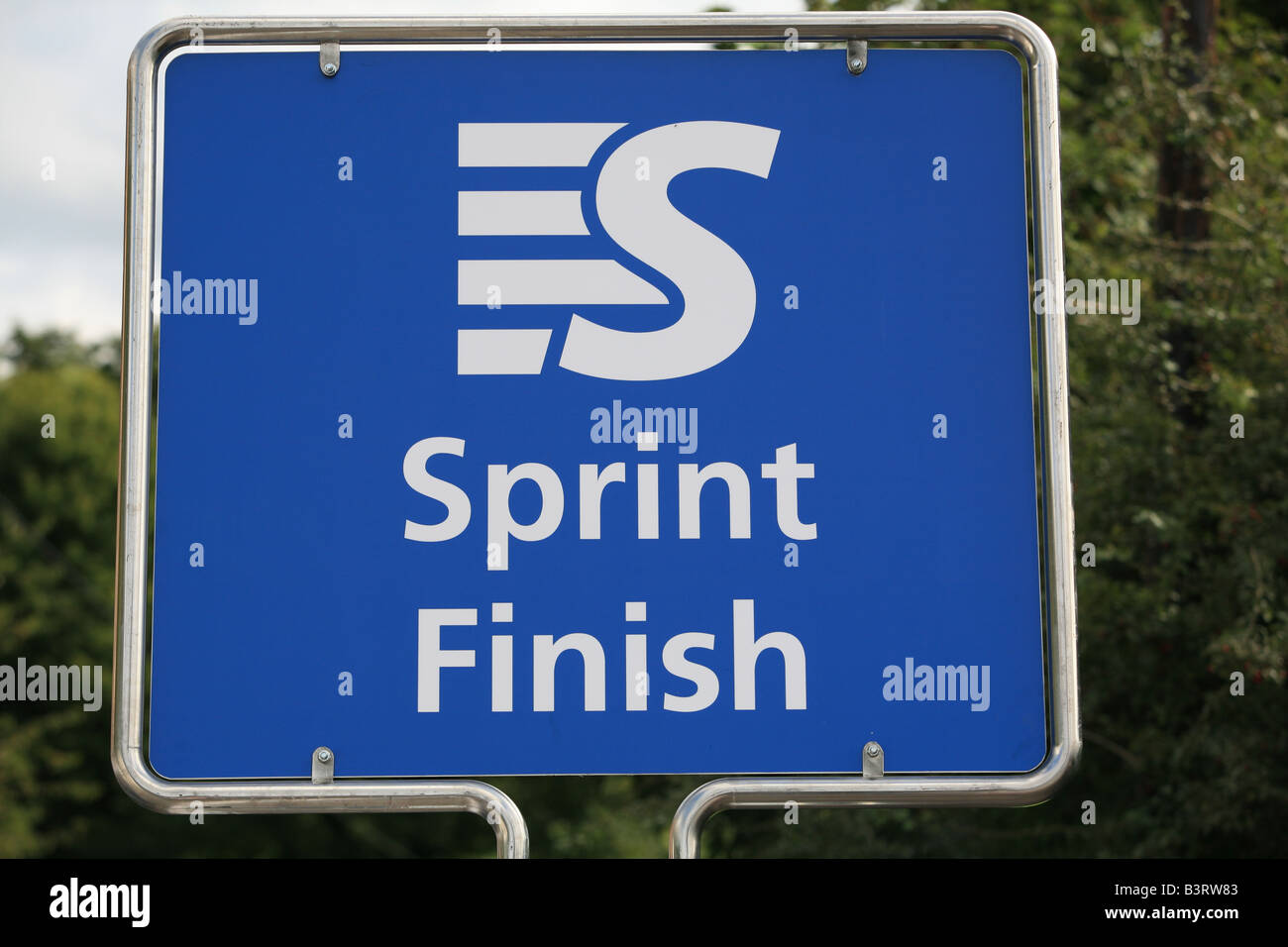 Sign saying 'Sprint Finish' Stock Photo