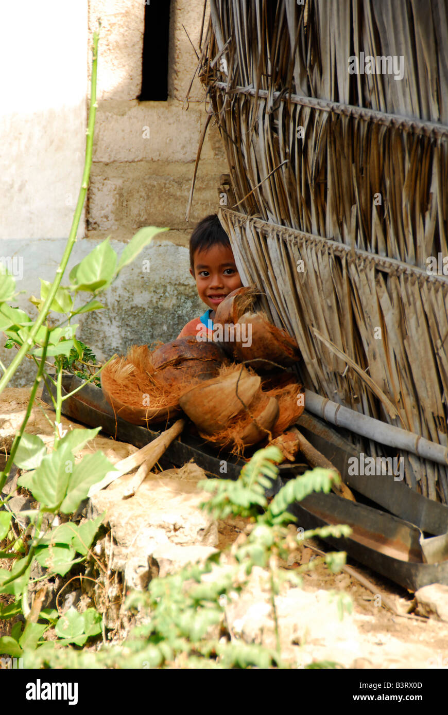 children playing , julah, bali aga village , north bali , indonesia Stock Photo