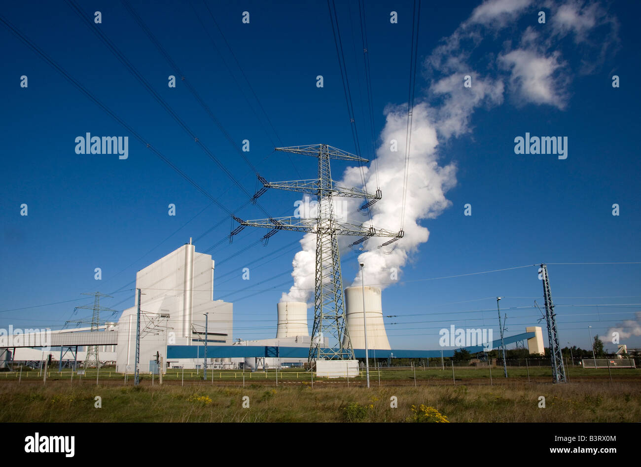 First brown coal power plant in the world with carbon dioxide separation via CCS technology Carbon Capture and Storage Stock Photo