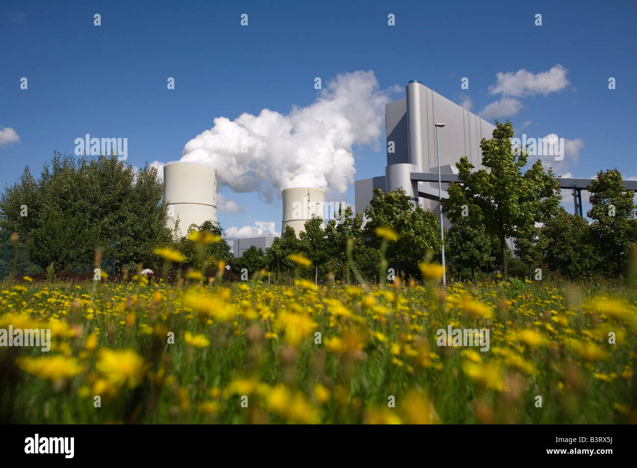 First brown coal power plant in the world with carbon dioxide separation via CCS technology Carbon Capture and Storage Stock Photo
