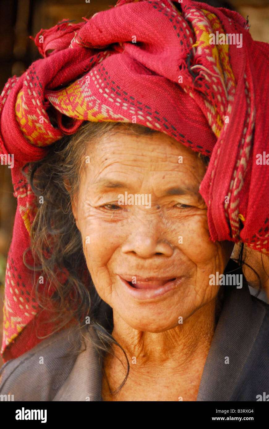 old  bali aga women , julah, bali aga village , north bali , indonesia Stock Photo