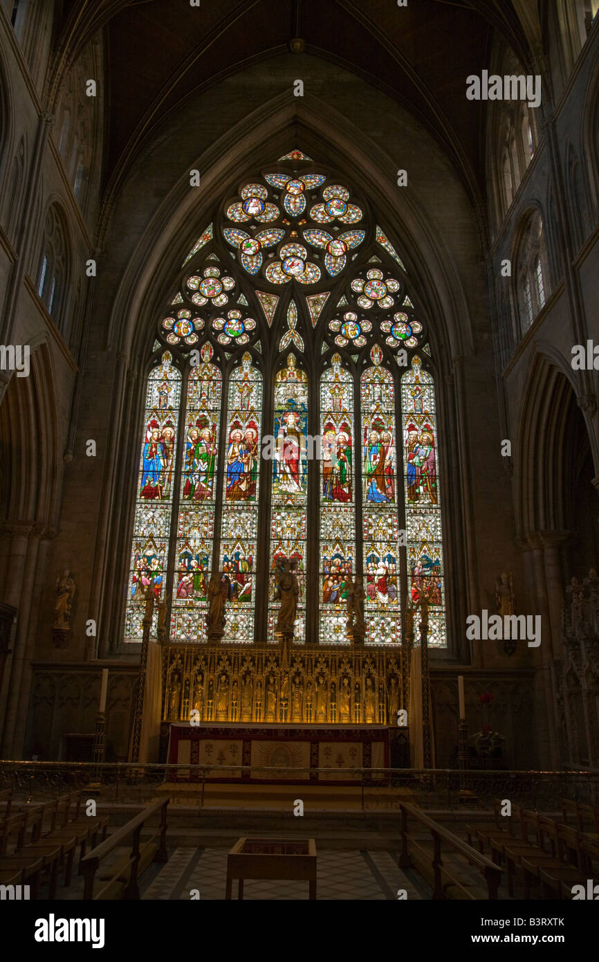 Ripon North Yorkshire Ripon Cathedral Stained glass window above altar
