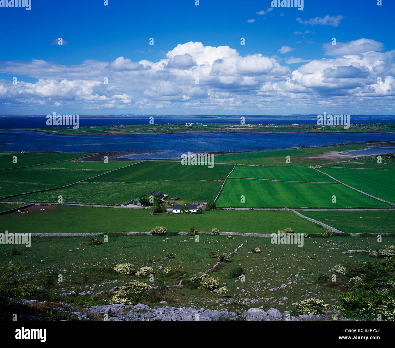 View of Galway Bay from the Greenroad, near Kinvara, Co Galway, Ireland