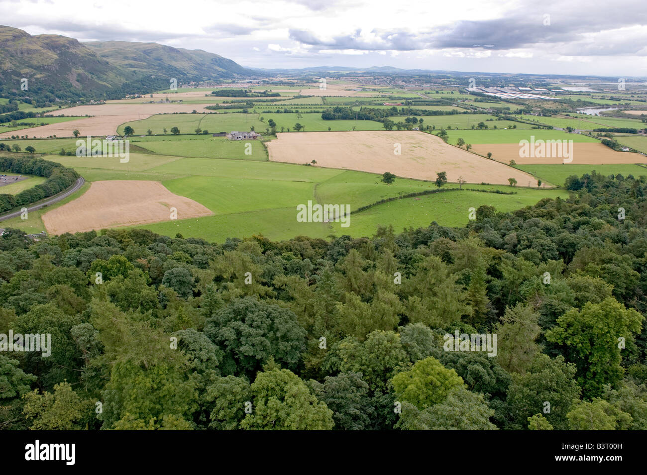 Farmland on the Carse of Stirling fertile farmland next to the River Forth Scotland Stock Photo
