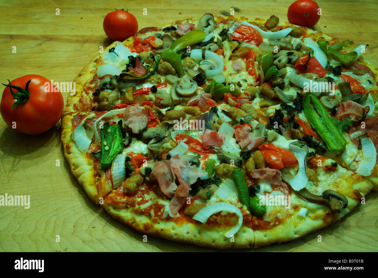 Garbage Pizza 16 inches 11 ingredients Stock Photo Alamy