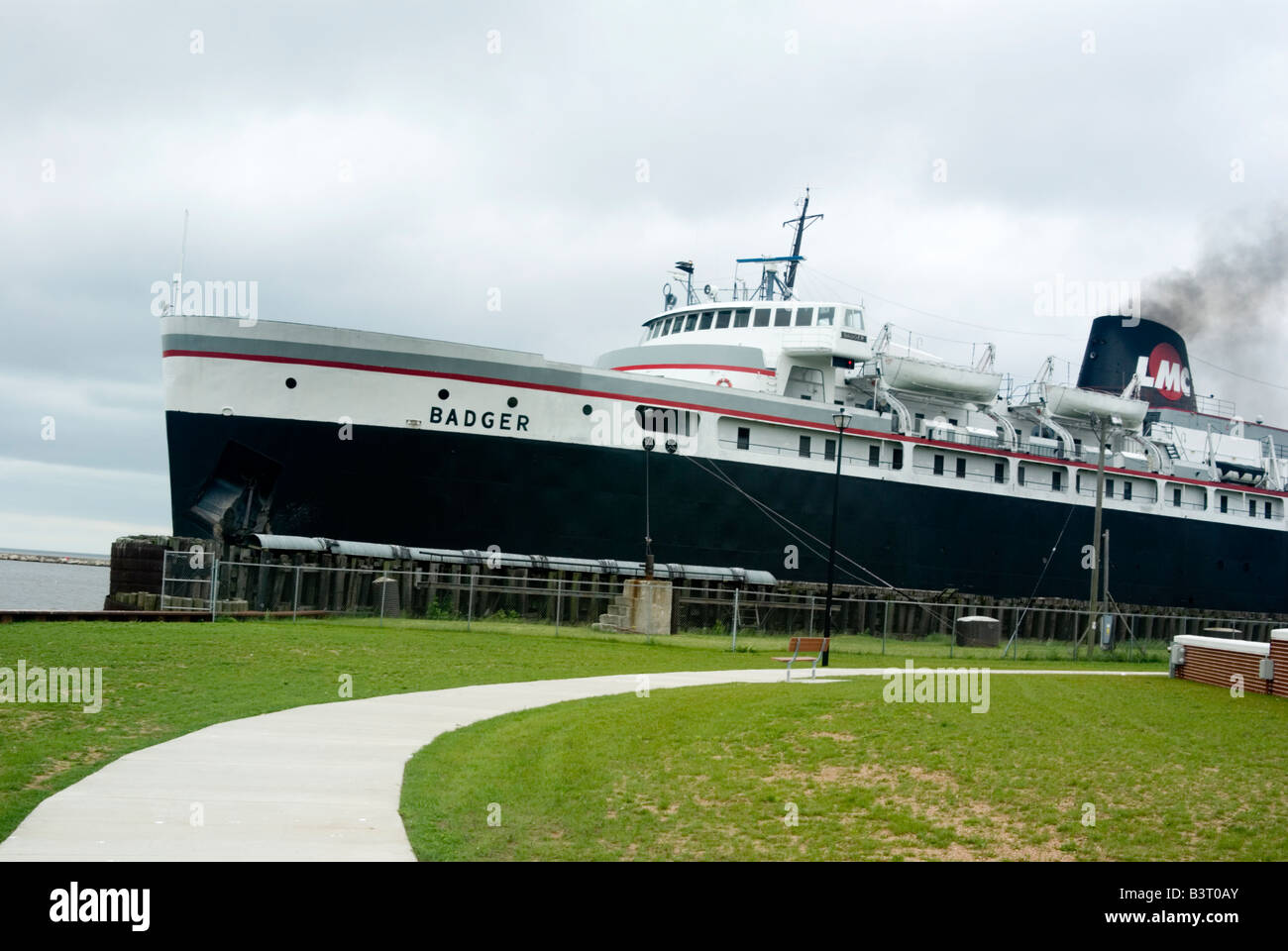 SS Badger Lake Michigan tourist passenger and vehicle ferry moored at