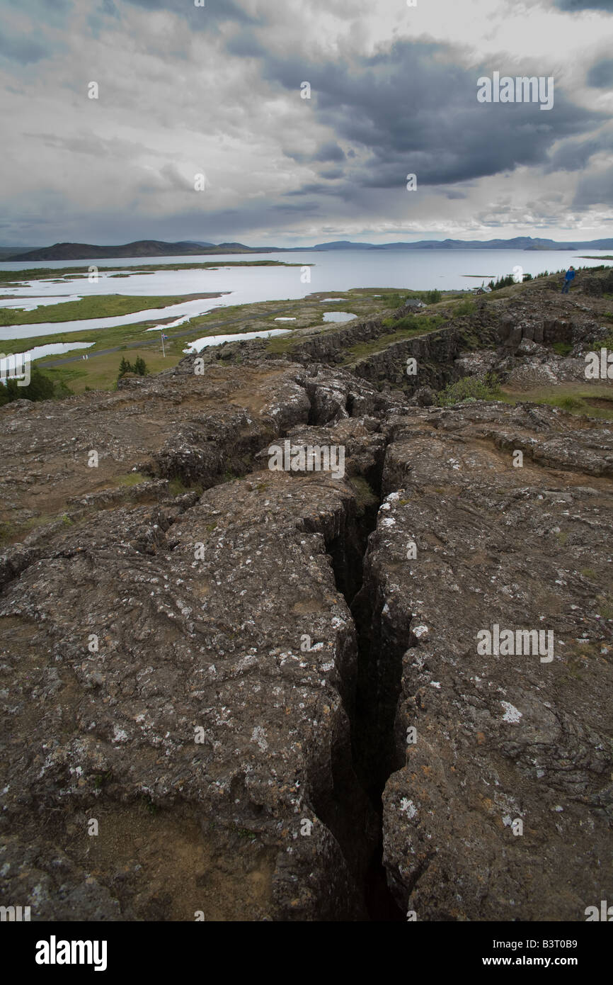 separation of tectonic plates in Iceland Stock Photo Alamy