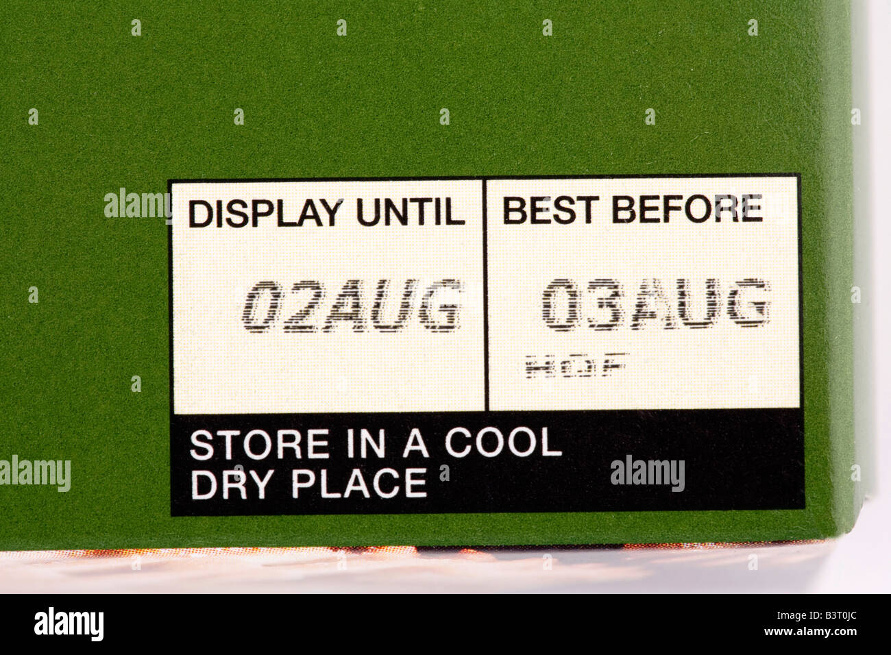 best by date on food packaging Stock Photo Alamy
