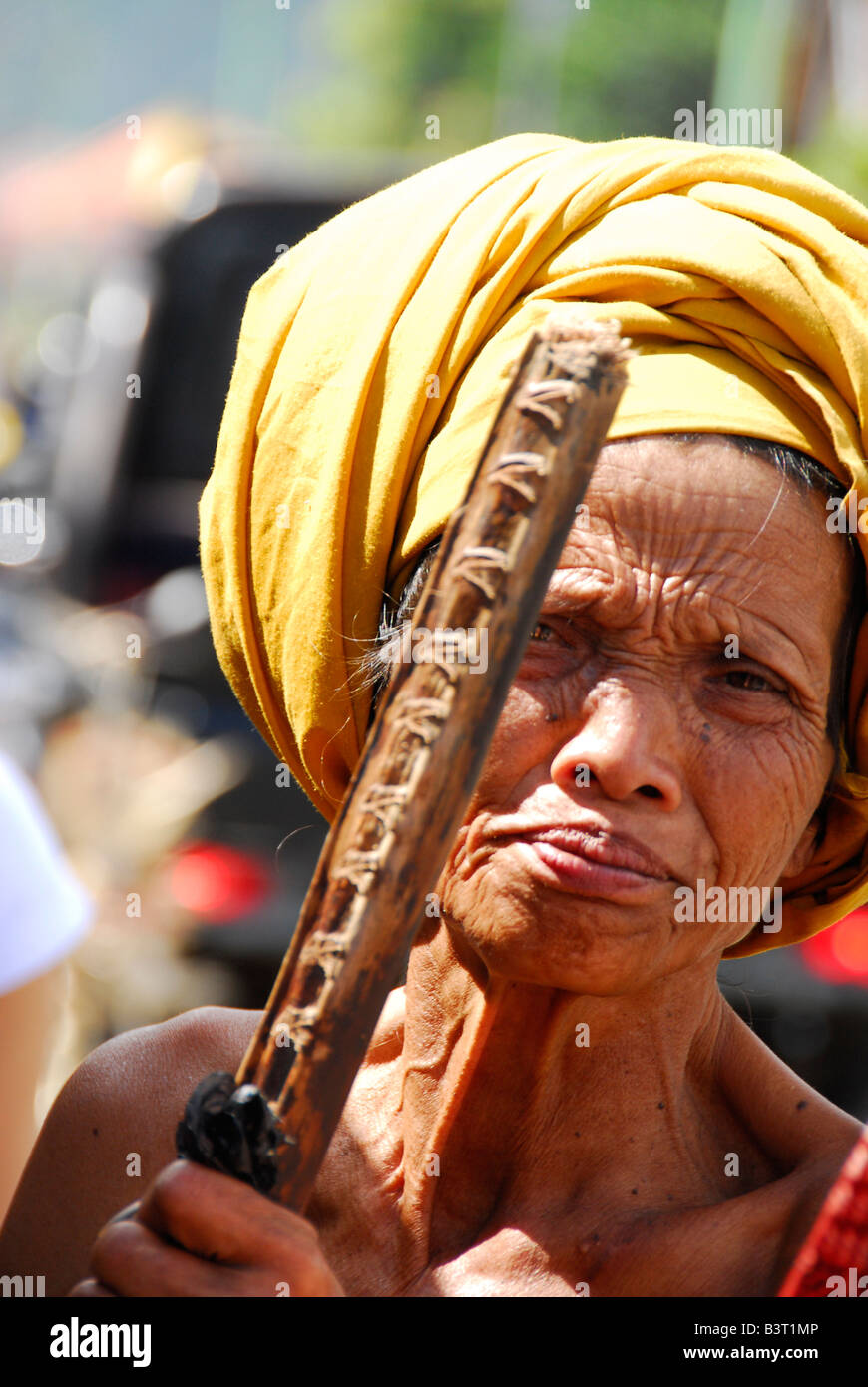 old bali aga women , julah, bali aga village , north bali , indonesia Stock Photo