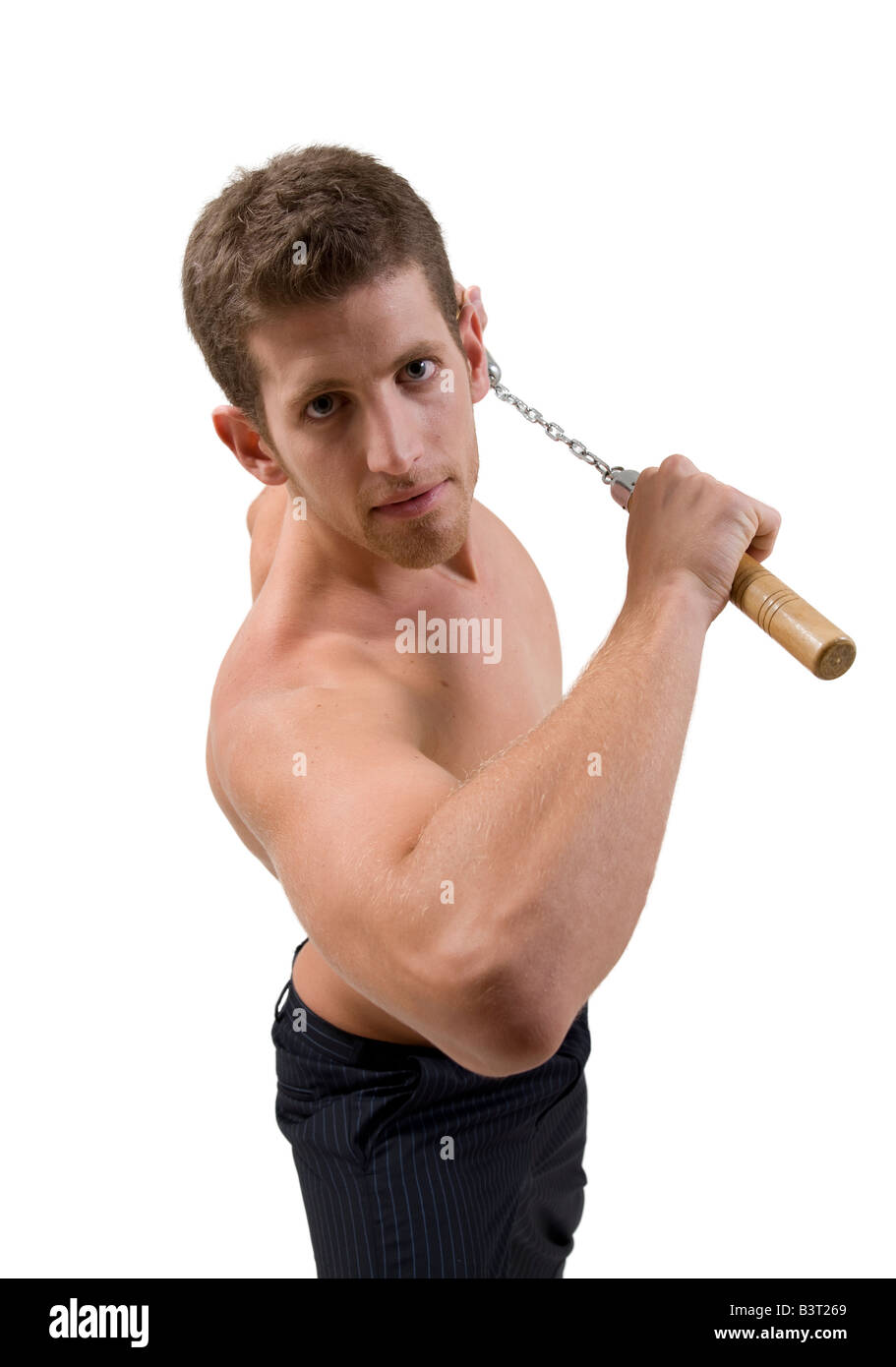 close up of martial art man on isolated background Stock Photo Alamy