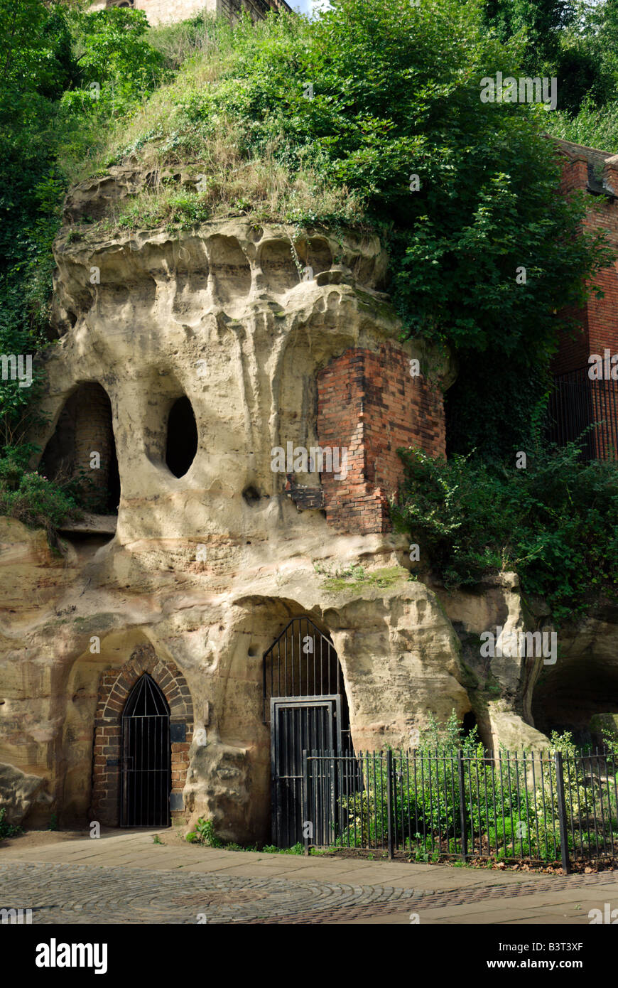 Entrance to the caves beneath Nottingham Castle, Nottingham Stock Photo