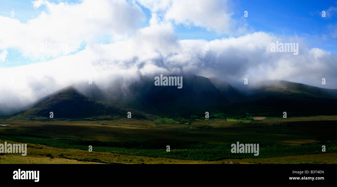 Mount Brandon in Mist near Dingle, Kerry, Ireland Stock Photo